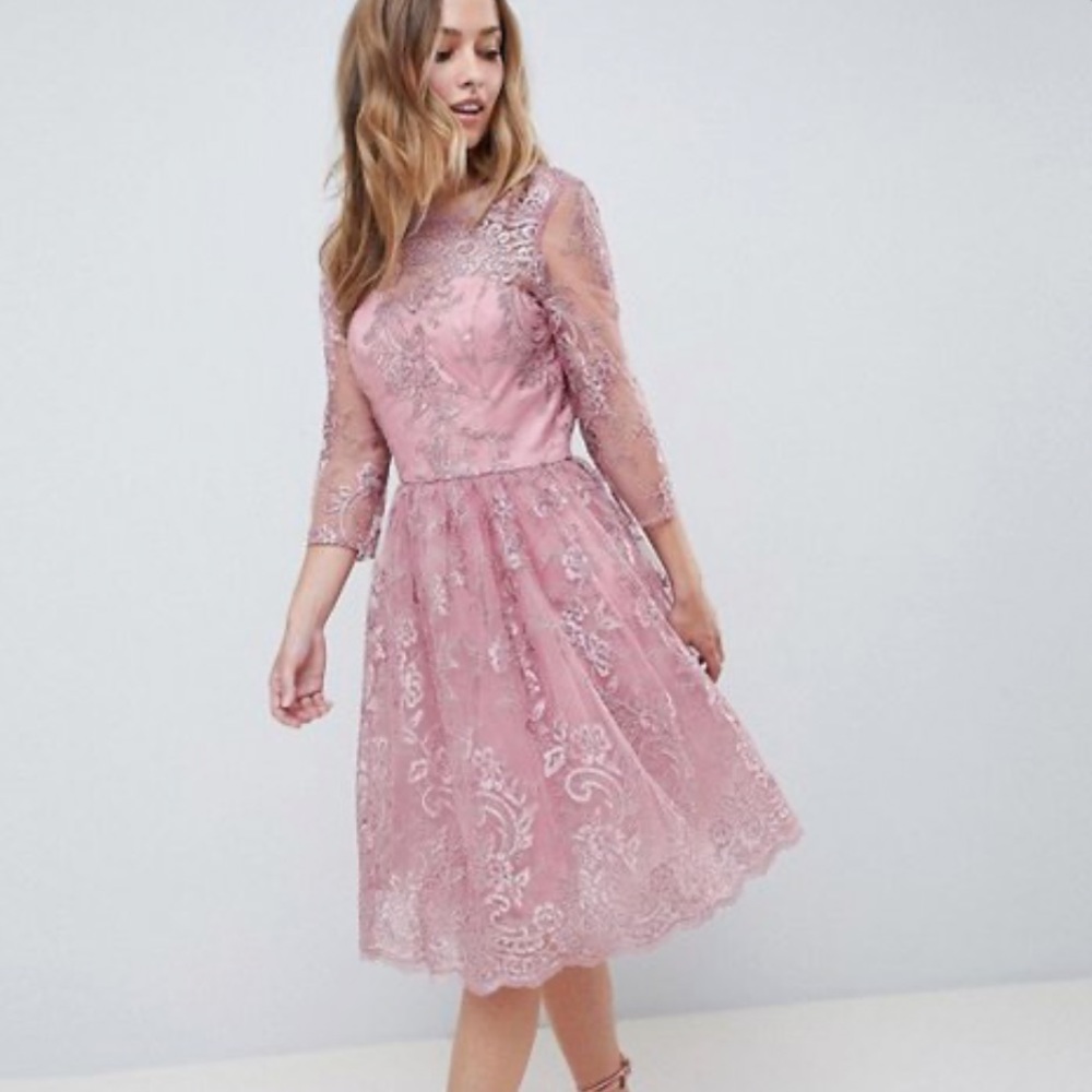 NWT Chi Chi London Roanne Rose Gold Dress